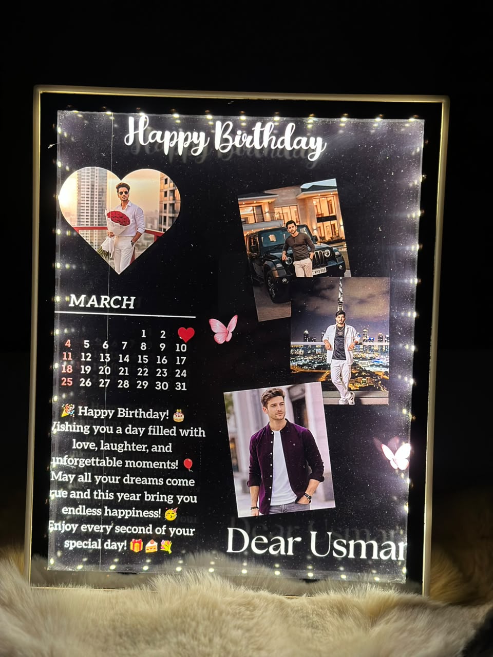 Customize Birthday Led Photo Frame